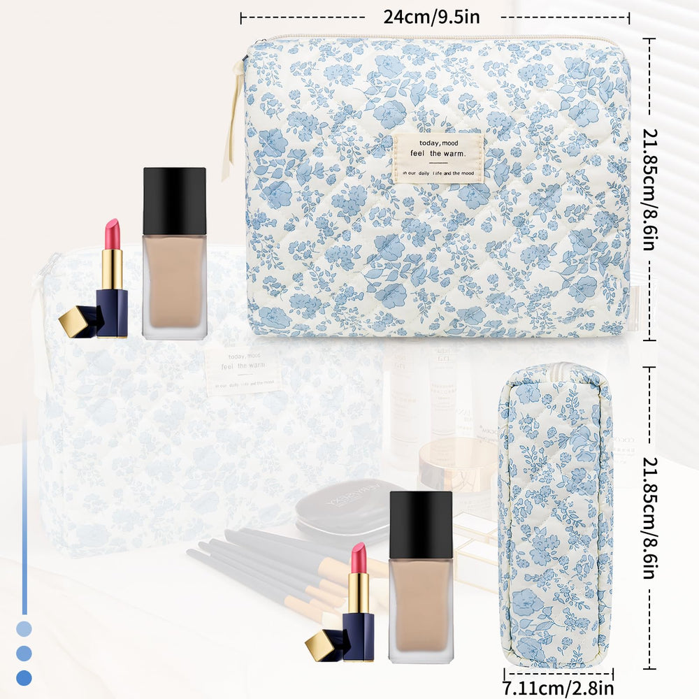Gosect floral coquette aesthetic cosmetic bag closeup highlights stylish design.