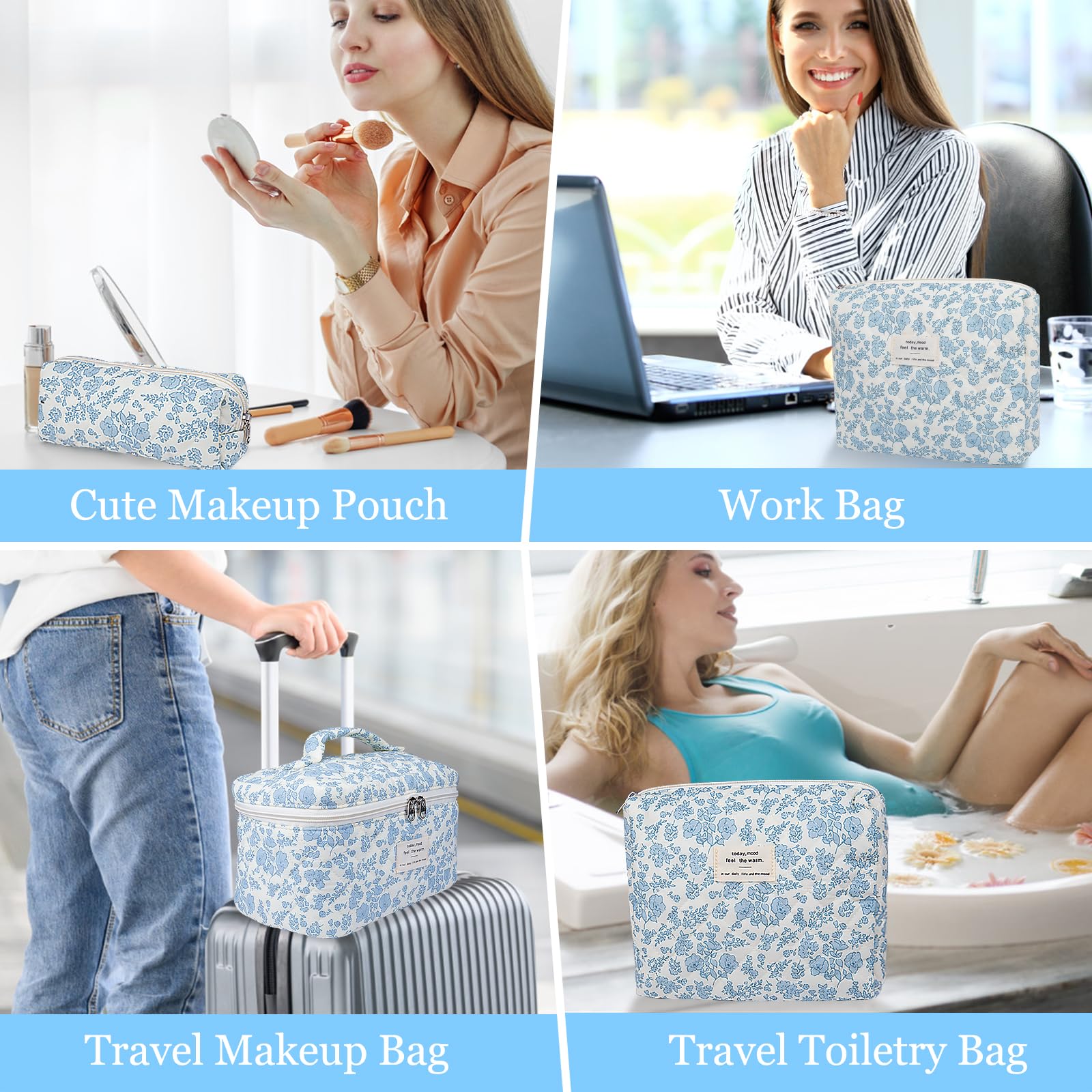 Gosect gift-ready blue flower bag ideal for gifting on special occasions
