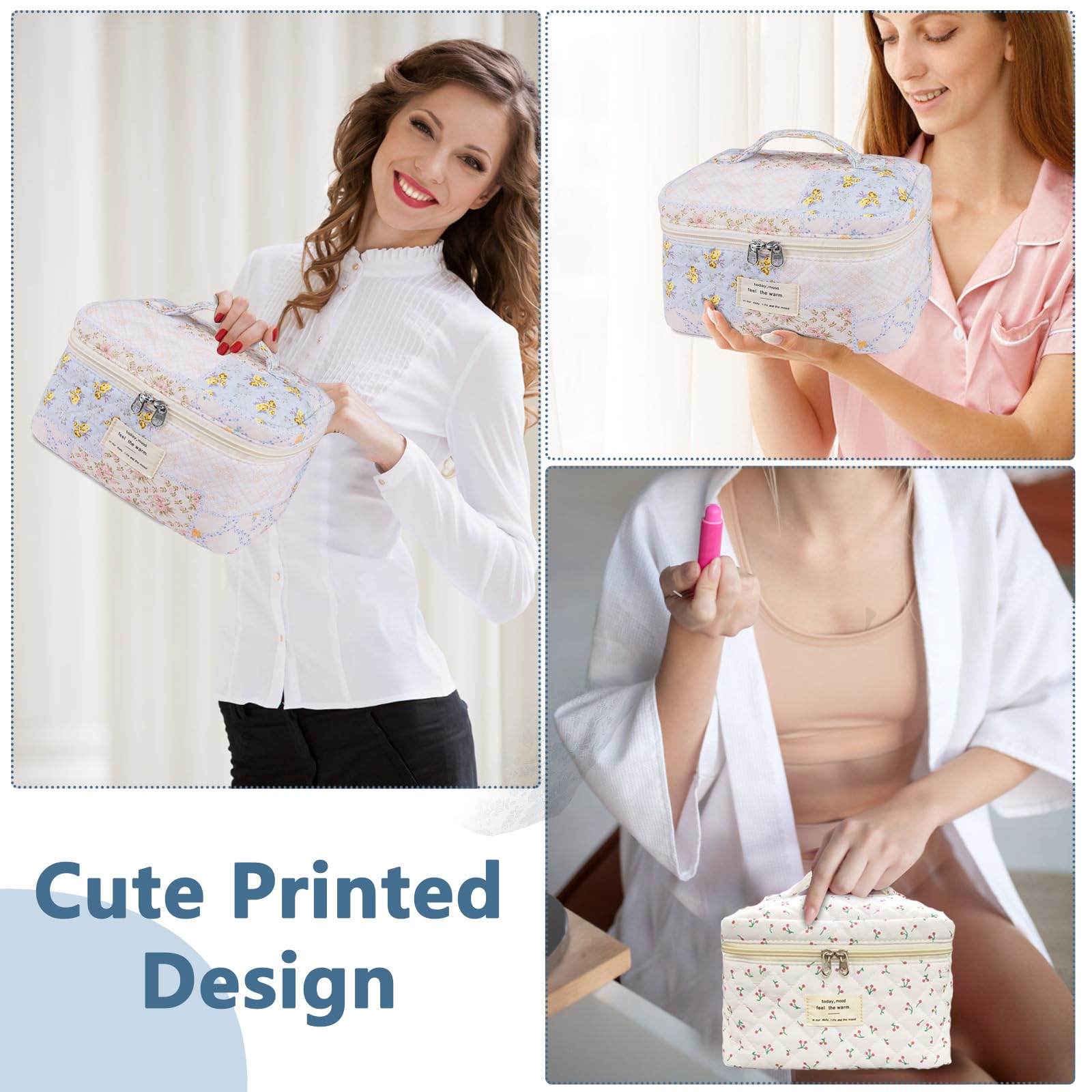 Gosect makeup bag open to show organized compartments