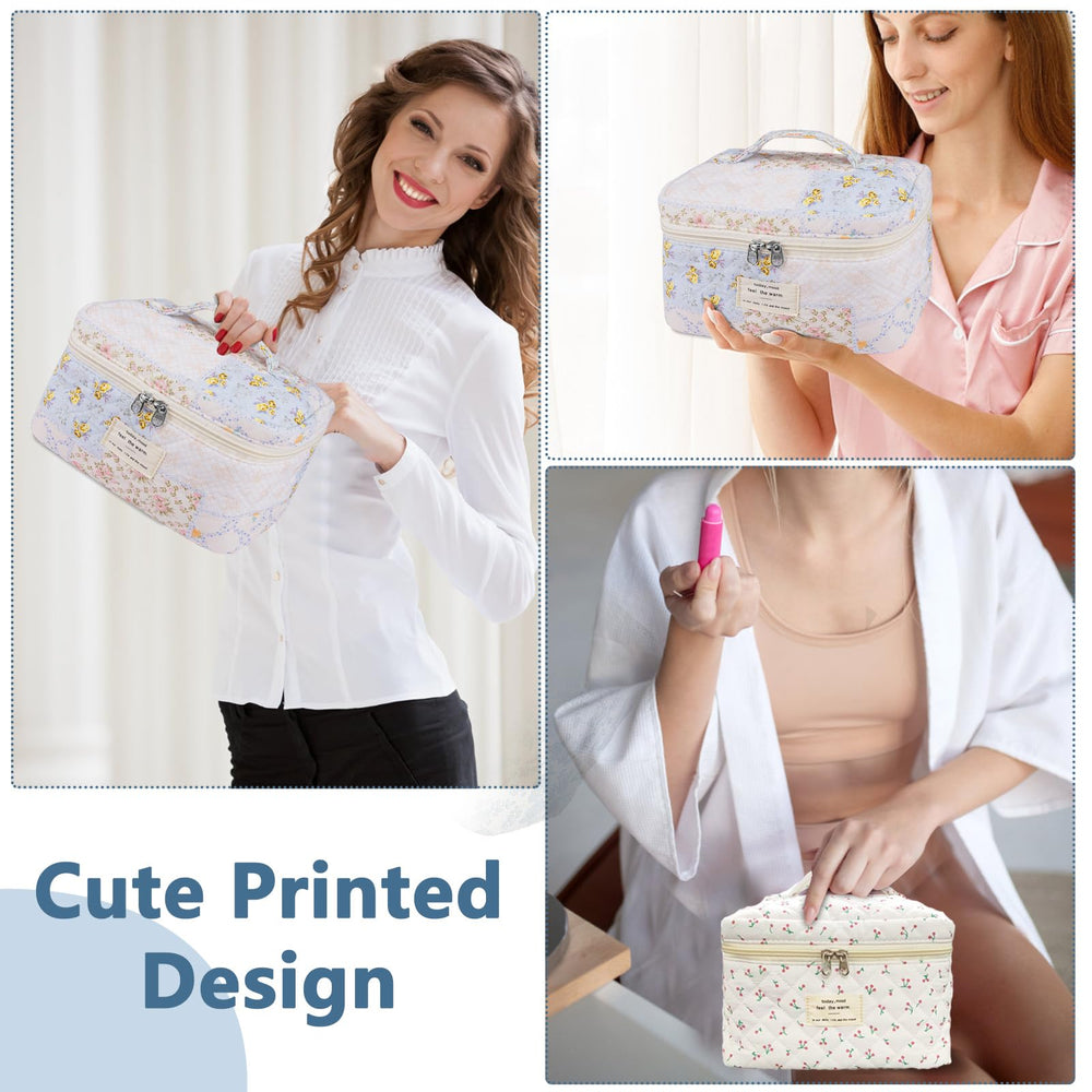 Gosect makeup bag open to show organized compartments