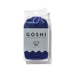 GOSHI Exfoliating Shower Sponge Indigo Blue hero shot highlights balanced cleanse