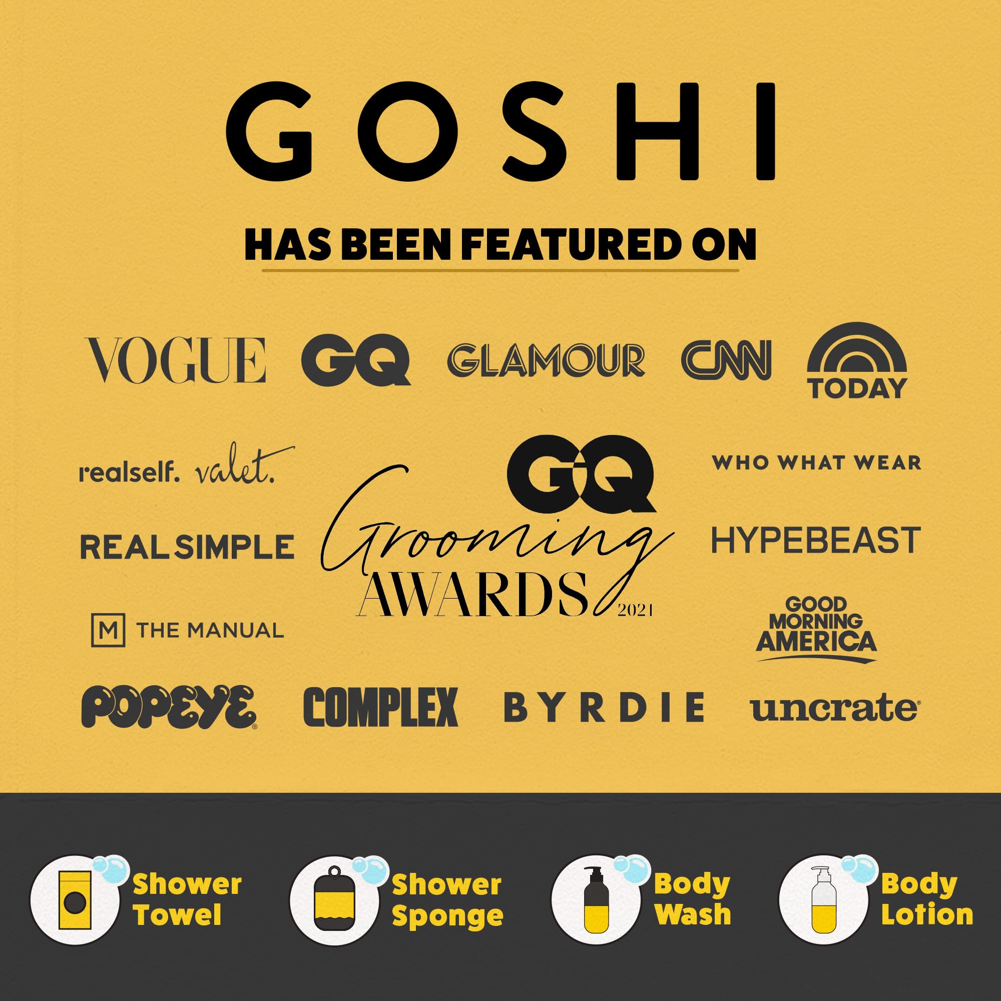 GOSHI Exfoliating Shower Sponge rapid-dry material aids quick air-drying after each shower