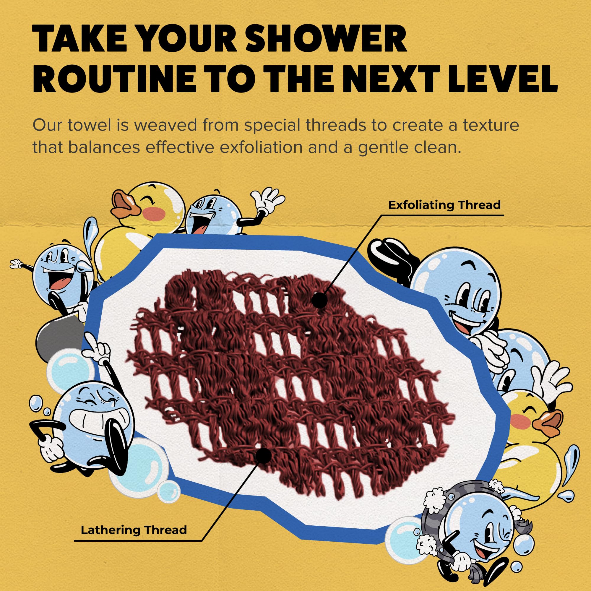GOSHI Exfoliating Towel back acne use shows targeted cleansing and smoother skin.