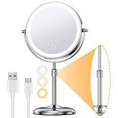 Gospire 7-inch lighted makeup mirror base assembly for quick setup and stable use.