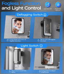 Gospire mirror brightness adjustment highlights grooming details with customizable light.