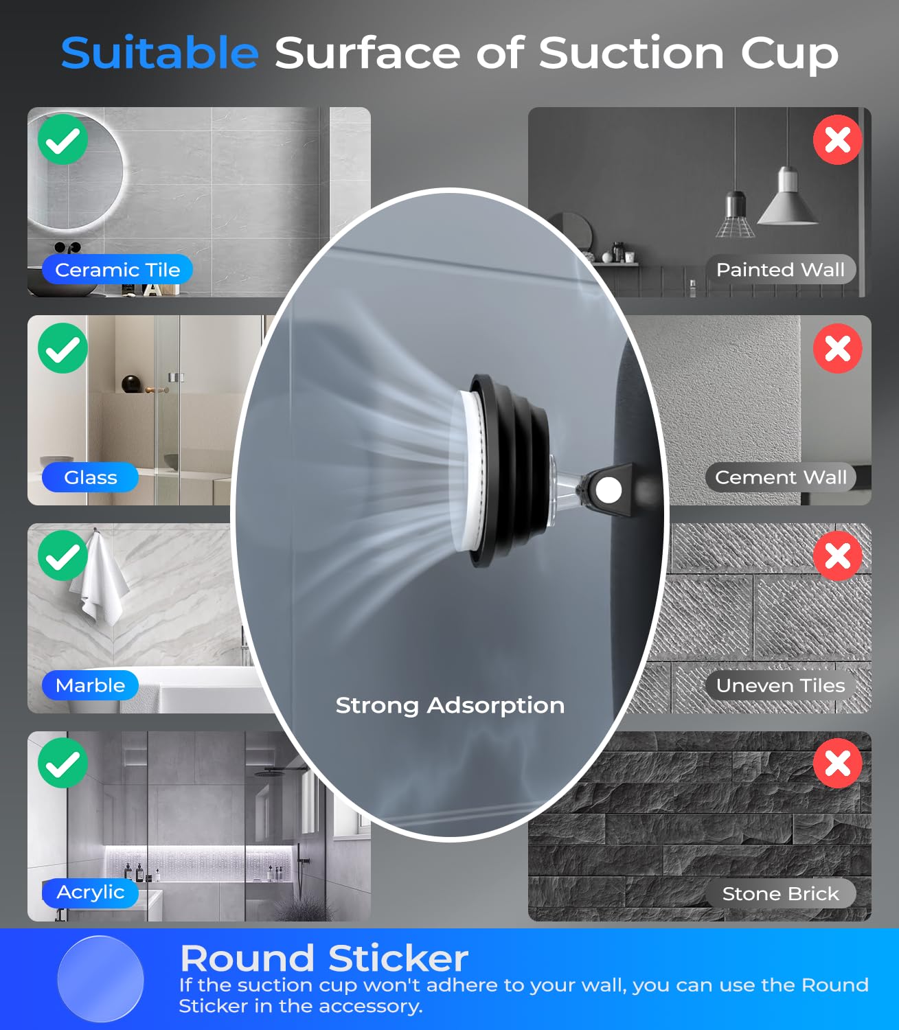 Gospire mirror waterproof battery and charge port ready for shower use.
