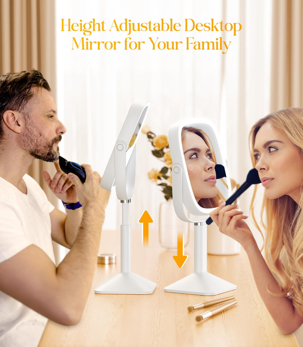 Gospire large rectangular mirror; expansive surface for full-face view.