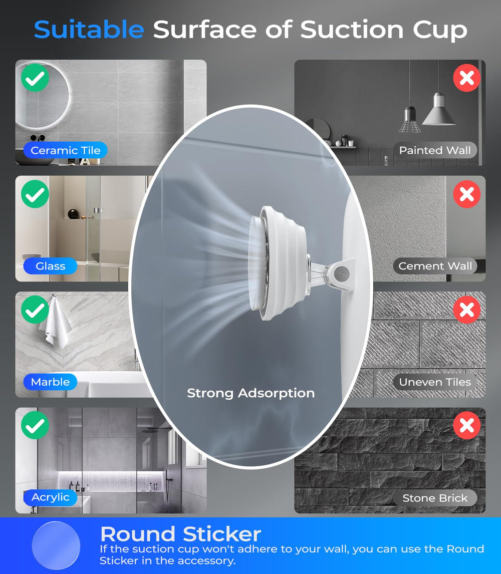 Gospire waterproof shower mirror suitable for use in a wet bathroom