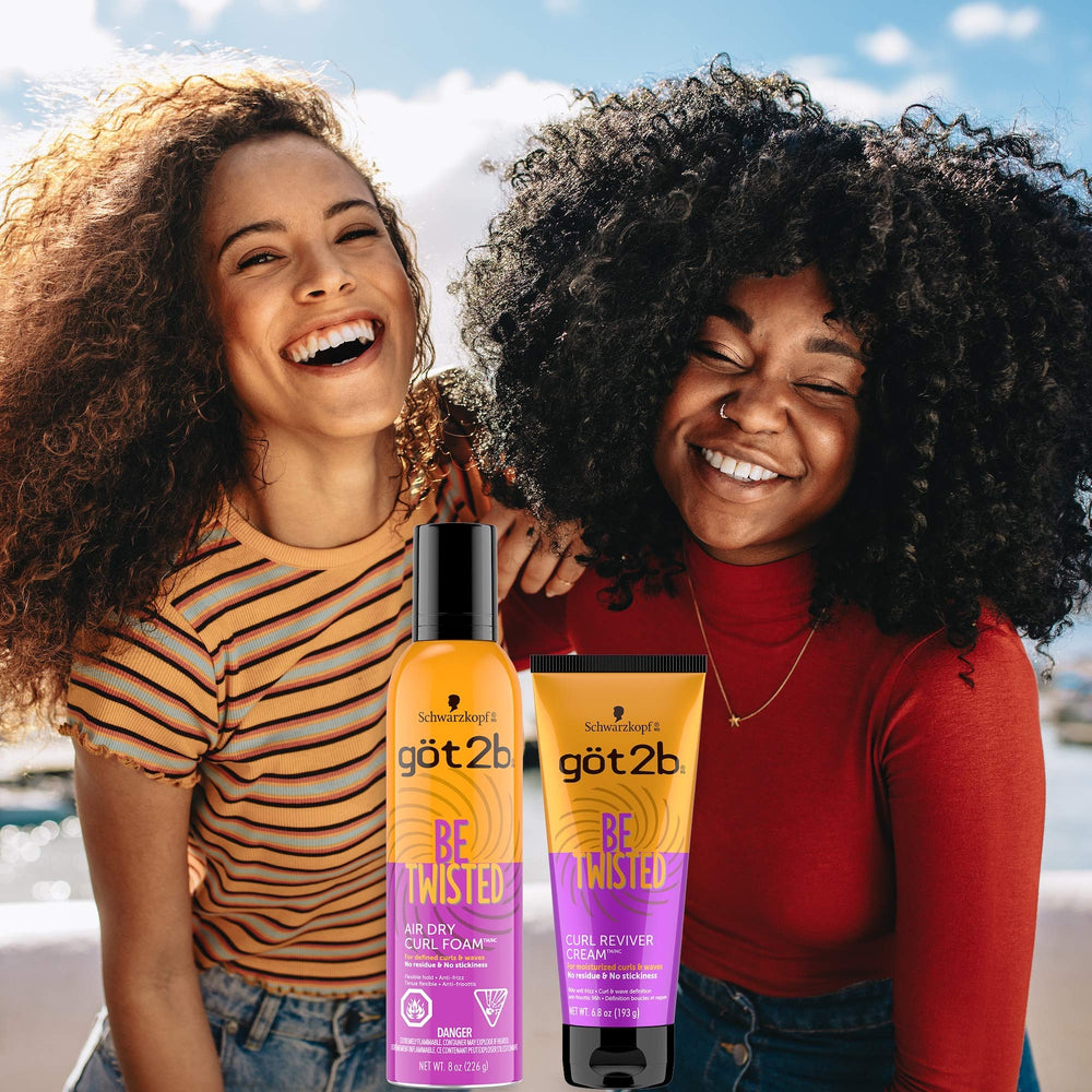 Got2b Be Twisted Air Dry Curl Foam demonstrates no-heat styling for quick mornings
