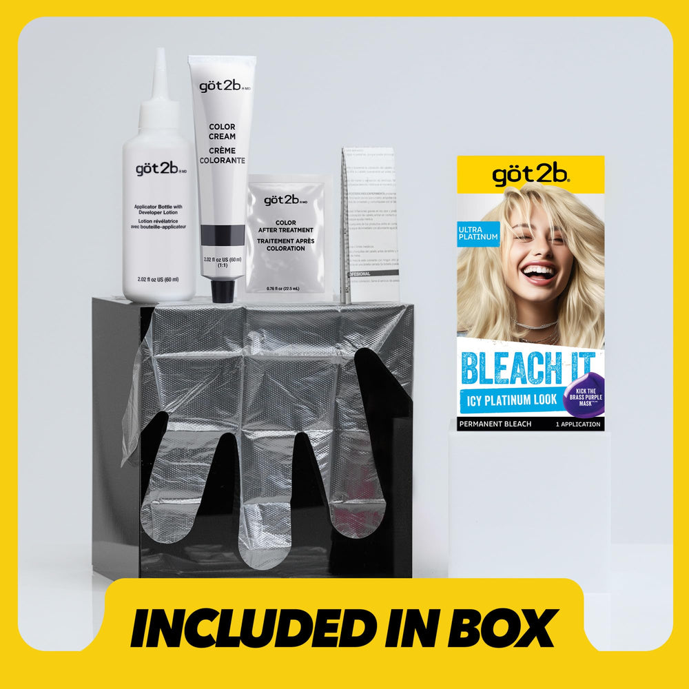 Got2b Bleach It gloves included for clean, mess-free at-home use.
