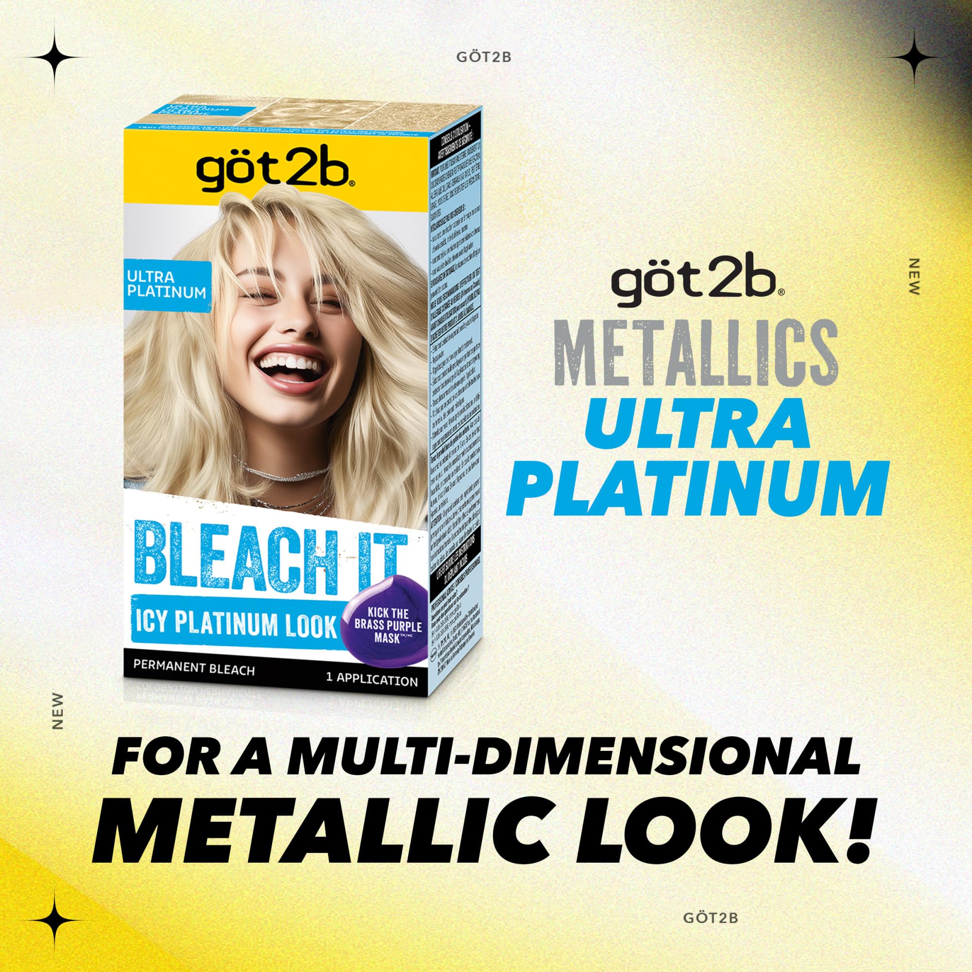 Got2b Bleach It kit displayed with instructions for easy home use.