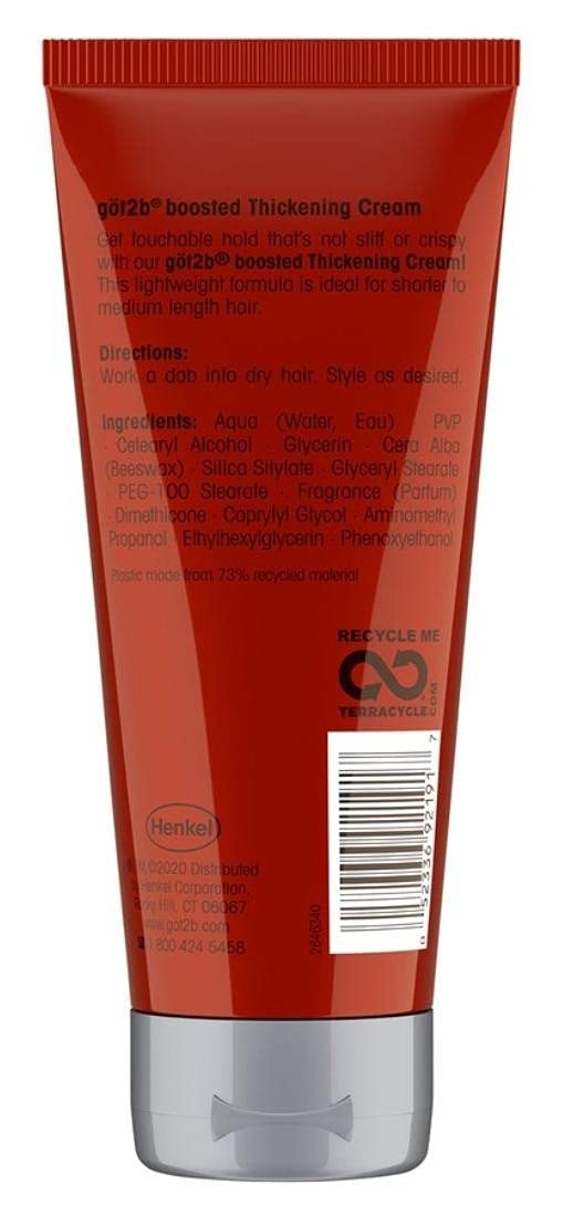 Got2B Boosted thickening cream being applied for textured style.
