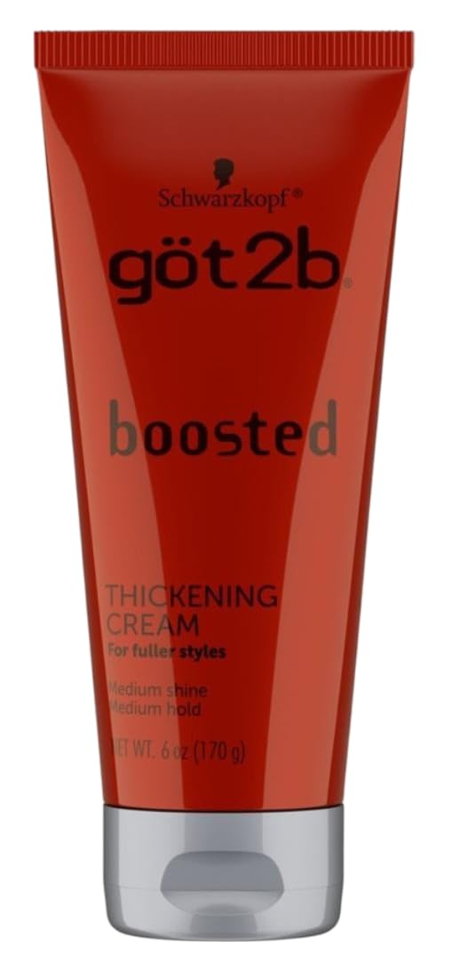 Got2B Boosted thickening cream closed tube shown for convenient styling support.