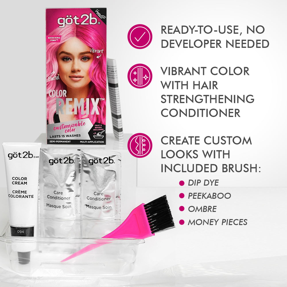 Got2b Color Remix works on all hair textures for flexible styling.