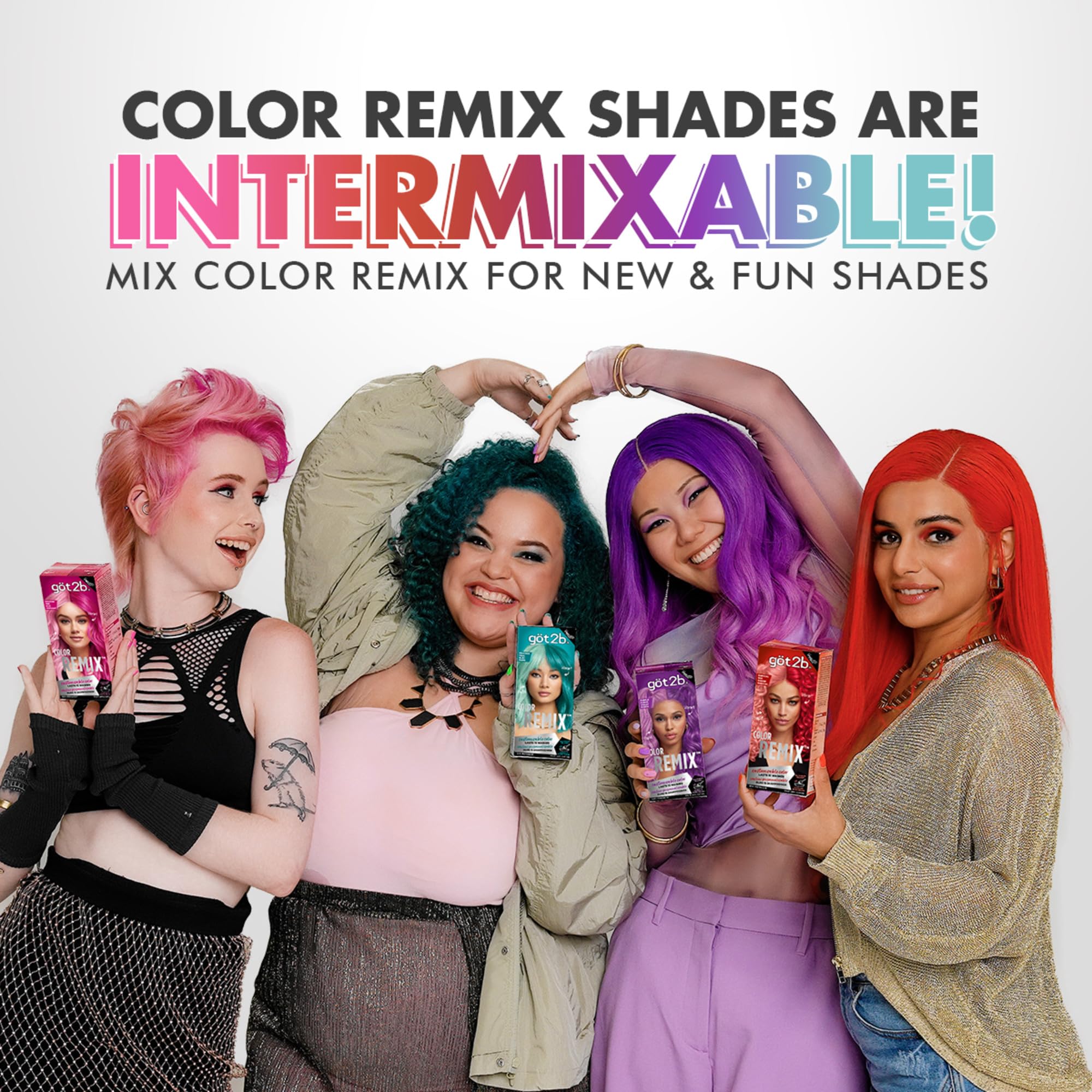 Got2b Color Remix encourages creative self-expression through bold or pastel looks.