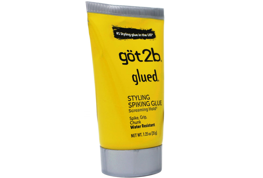Got2B Glued label close-up for easy identification and reliable styling.