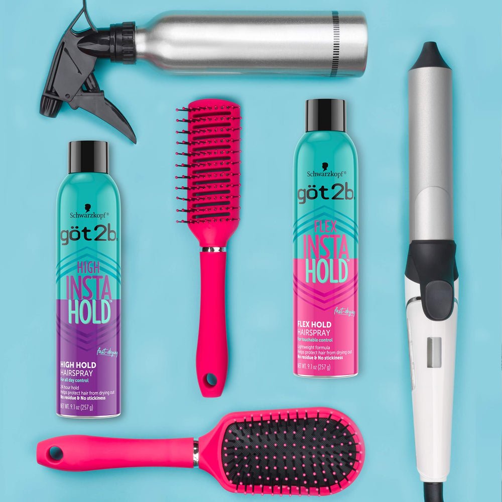 Got2B Insta Hold shake-before-use moment shows proper preparation for even spray.