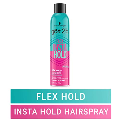 Got2B Insta Hold spray-action close-up demonstrates fast-drying styling.