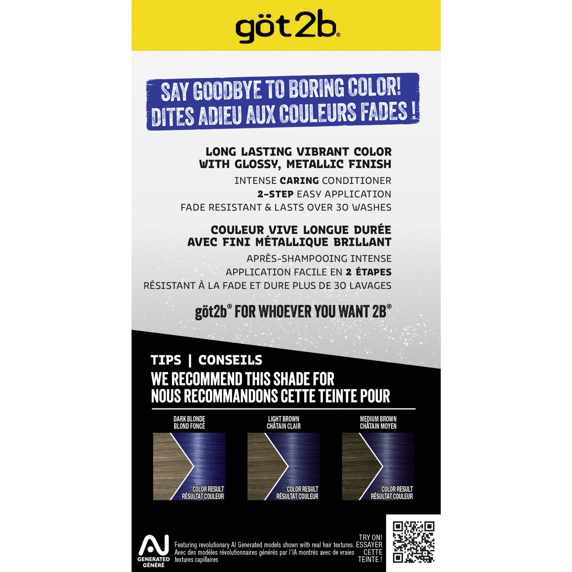 got2b Metallics Blue Mercury M67 instructions card guiding safe at-home coloring
