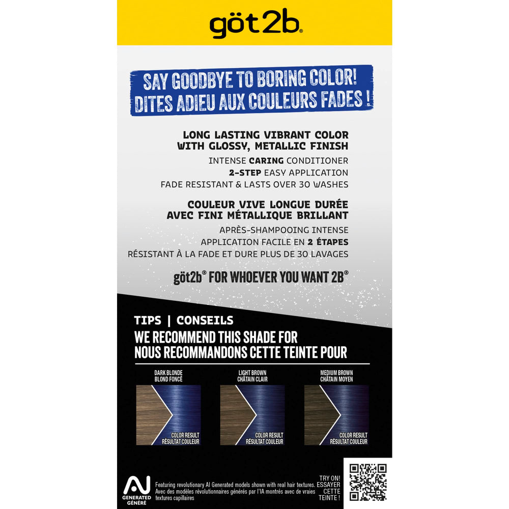 got2b Metallics Blue Mercury M67 instructions card guiding safe at-home coloring