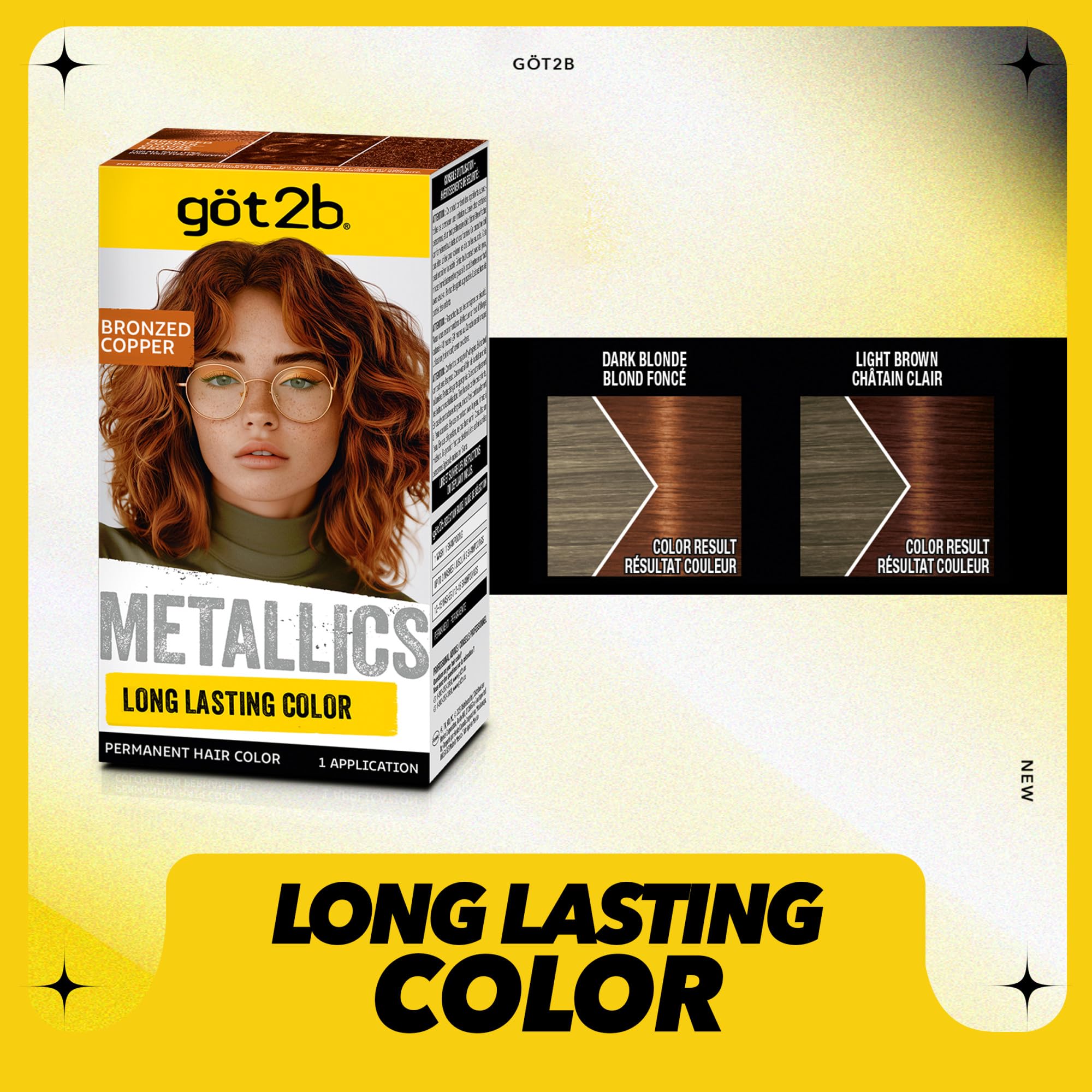 got2b Metallics Bronzed Copper application gloves show easy, mess-free at-home dye application
