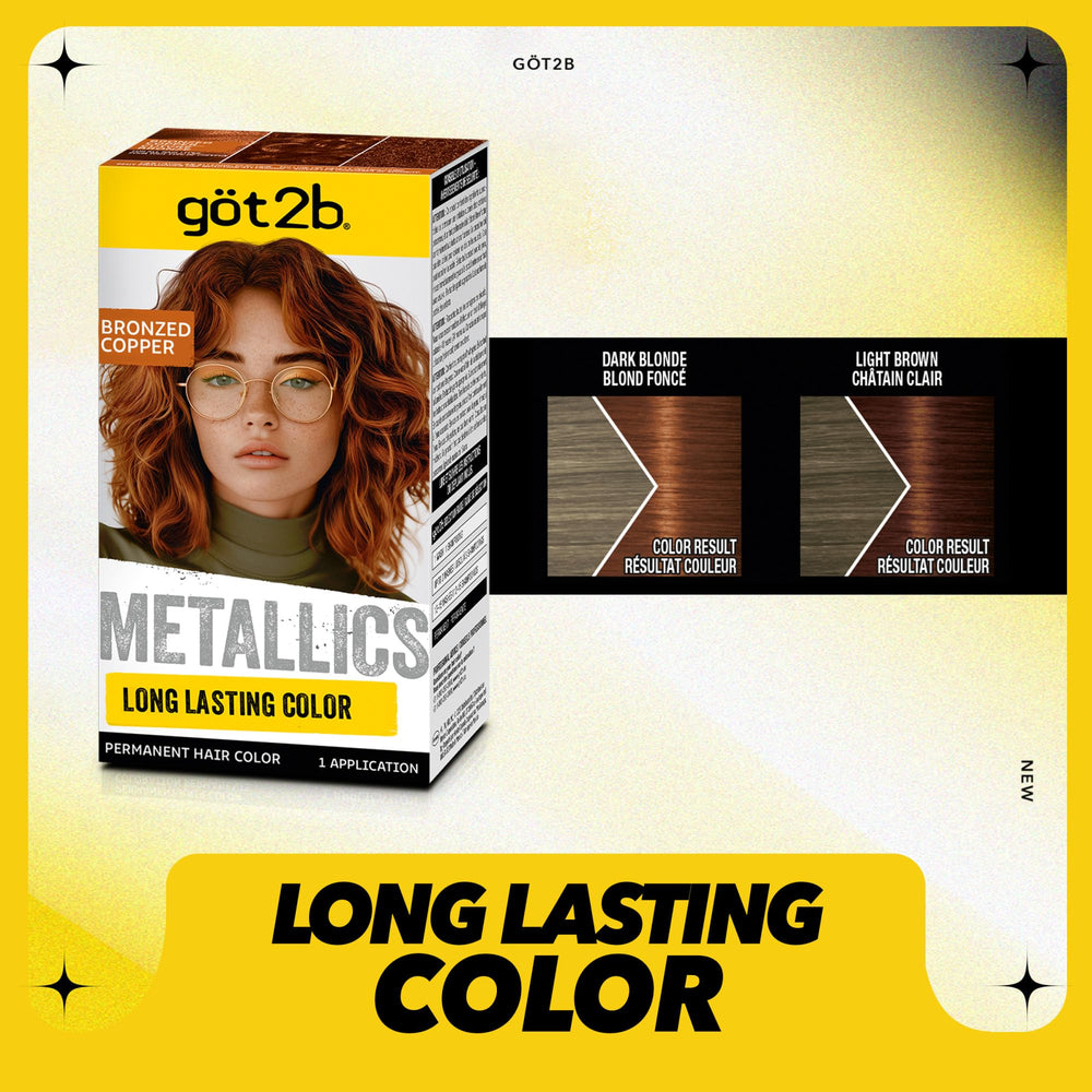 got2b Metallics Bronzed Copper application gloves show easy, mess-free at-home dye application