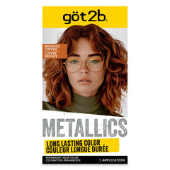 got2b Metallics Bronzed Copper pack shot highlights bold metallic color with salon-ready shine