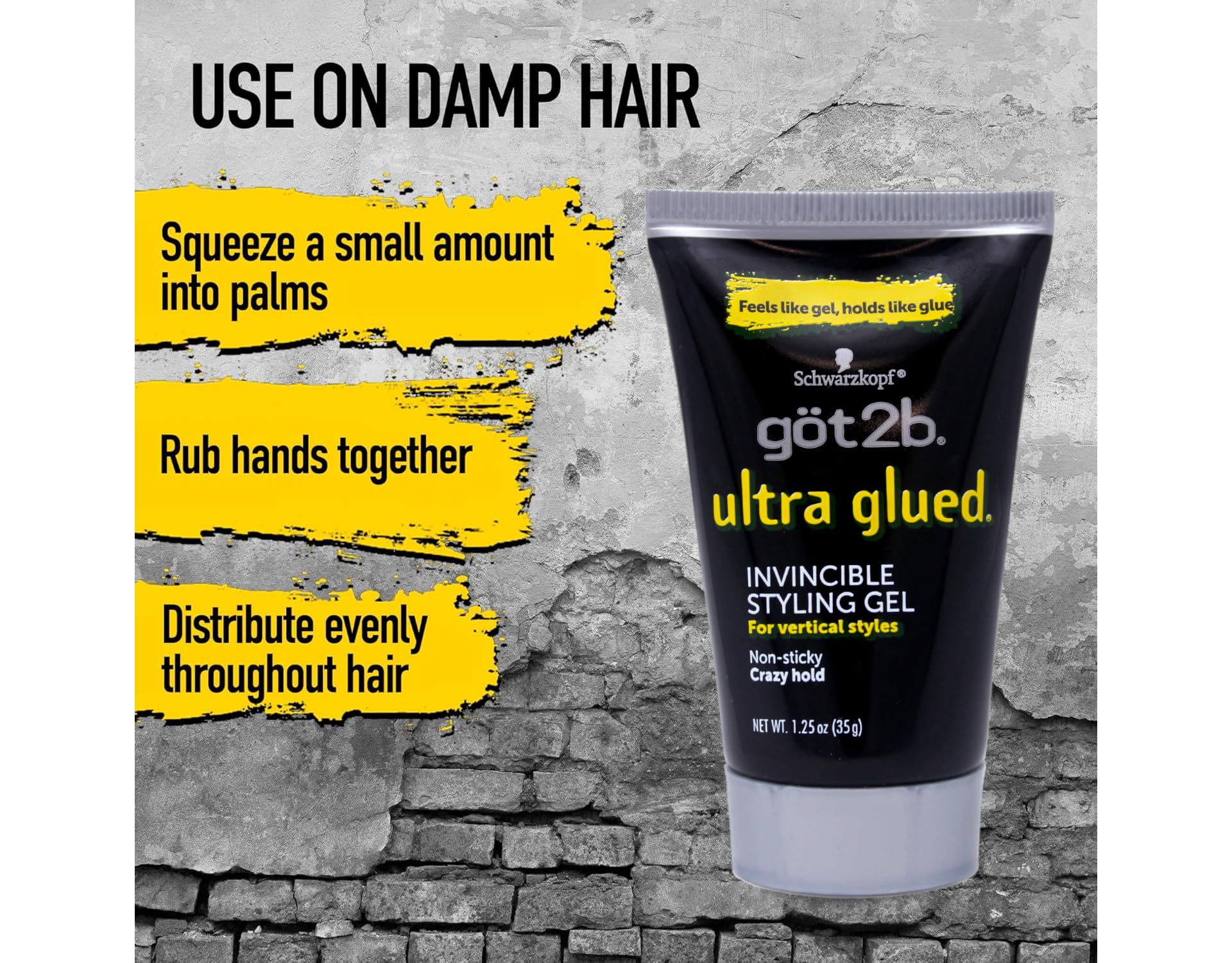 Got2B Ultra Glued Invincible Styling Gel glossy finish for polished, photo-ready looks