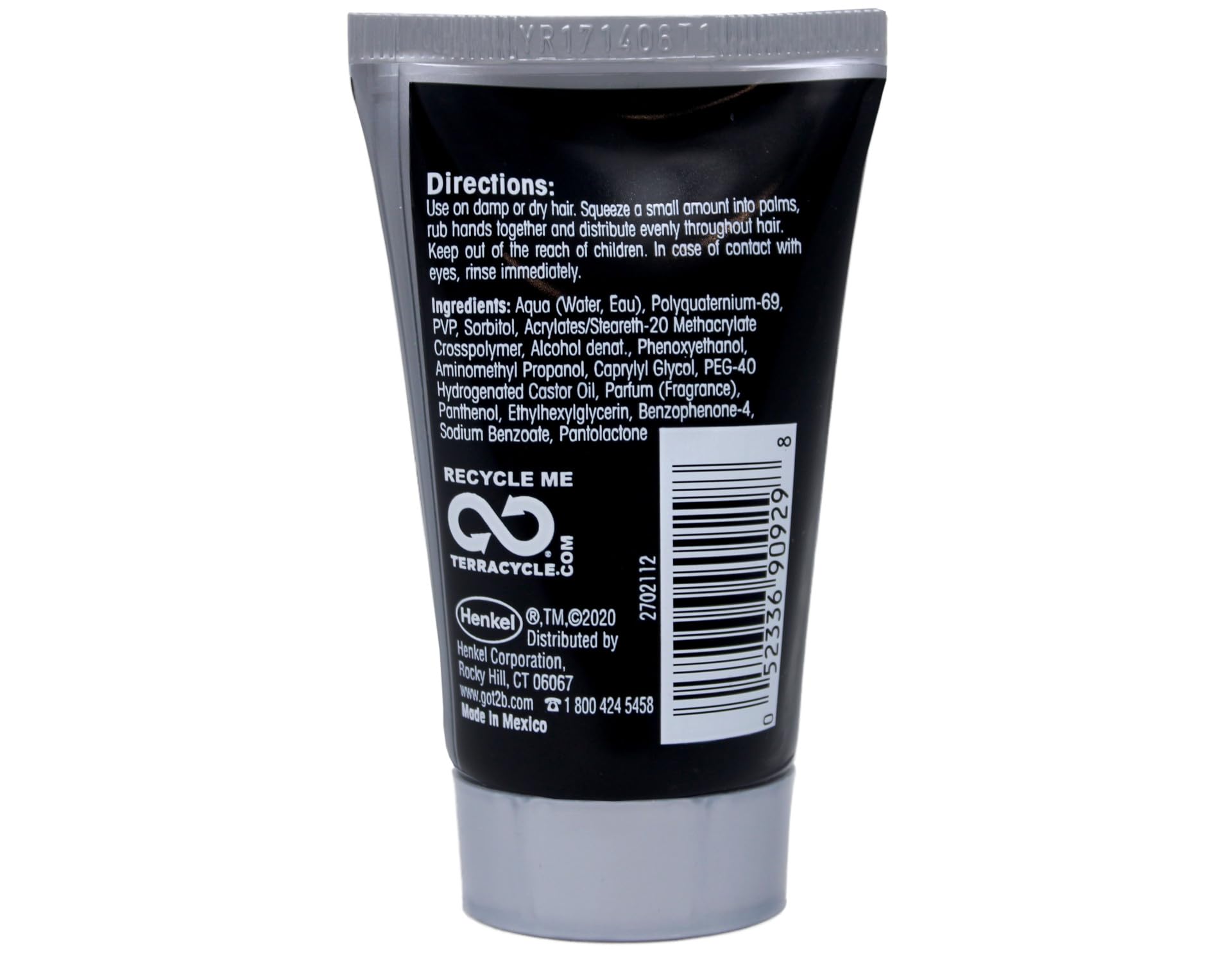 Got2B Ultra Glued Invincible Styling Gel hold test on styled hair during movement
