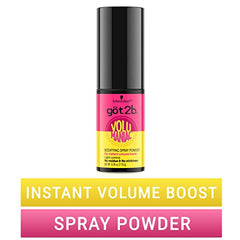 Got2B Volumaniac Spray Powder texture closeup highlights a light, gravity-defying powder formula.
