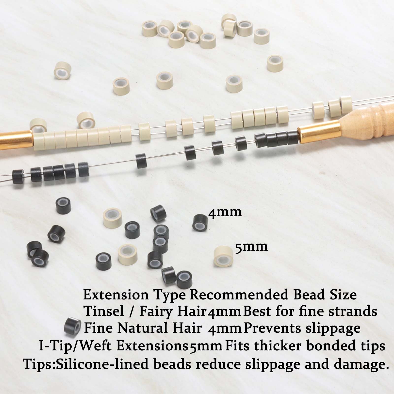 GOTDYA dark brown micro rings provide strong grip during installation