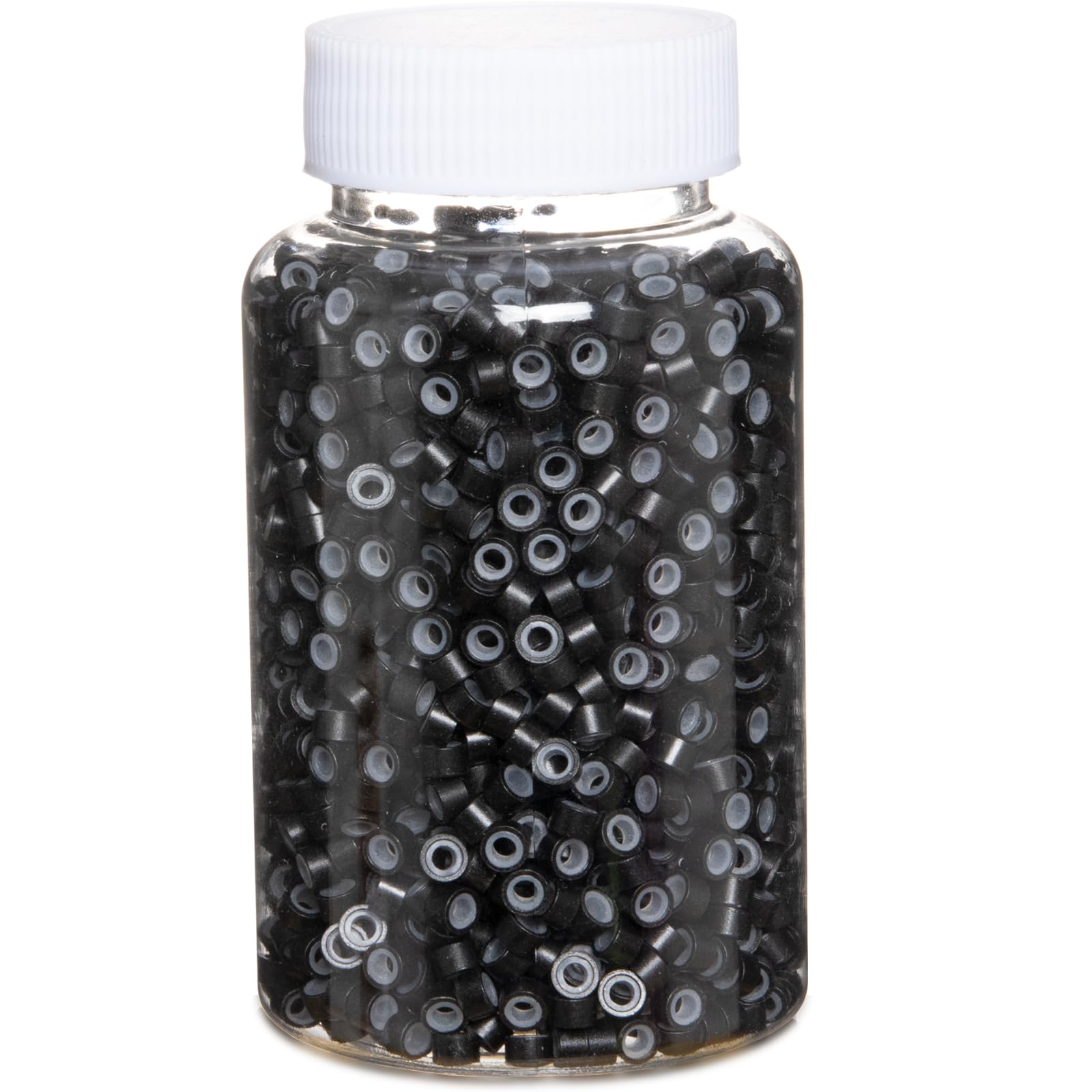 GOTDYA 5mm black extension beads for secure hair extensions.