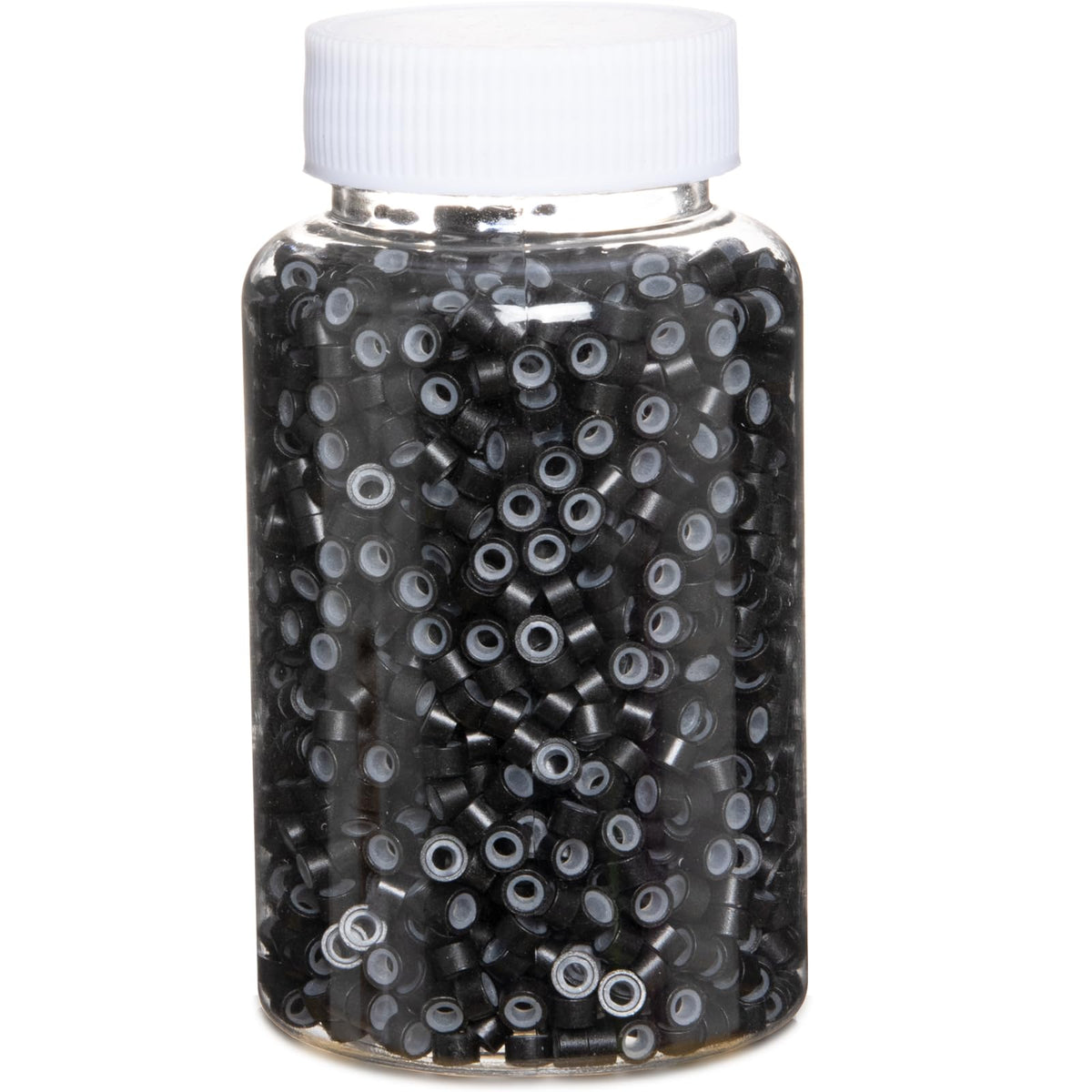 GOTDYA 5mm black extension beads for secure hair extensions.