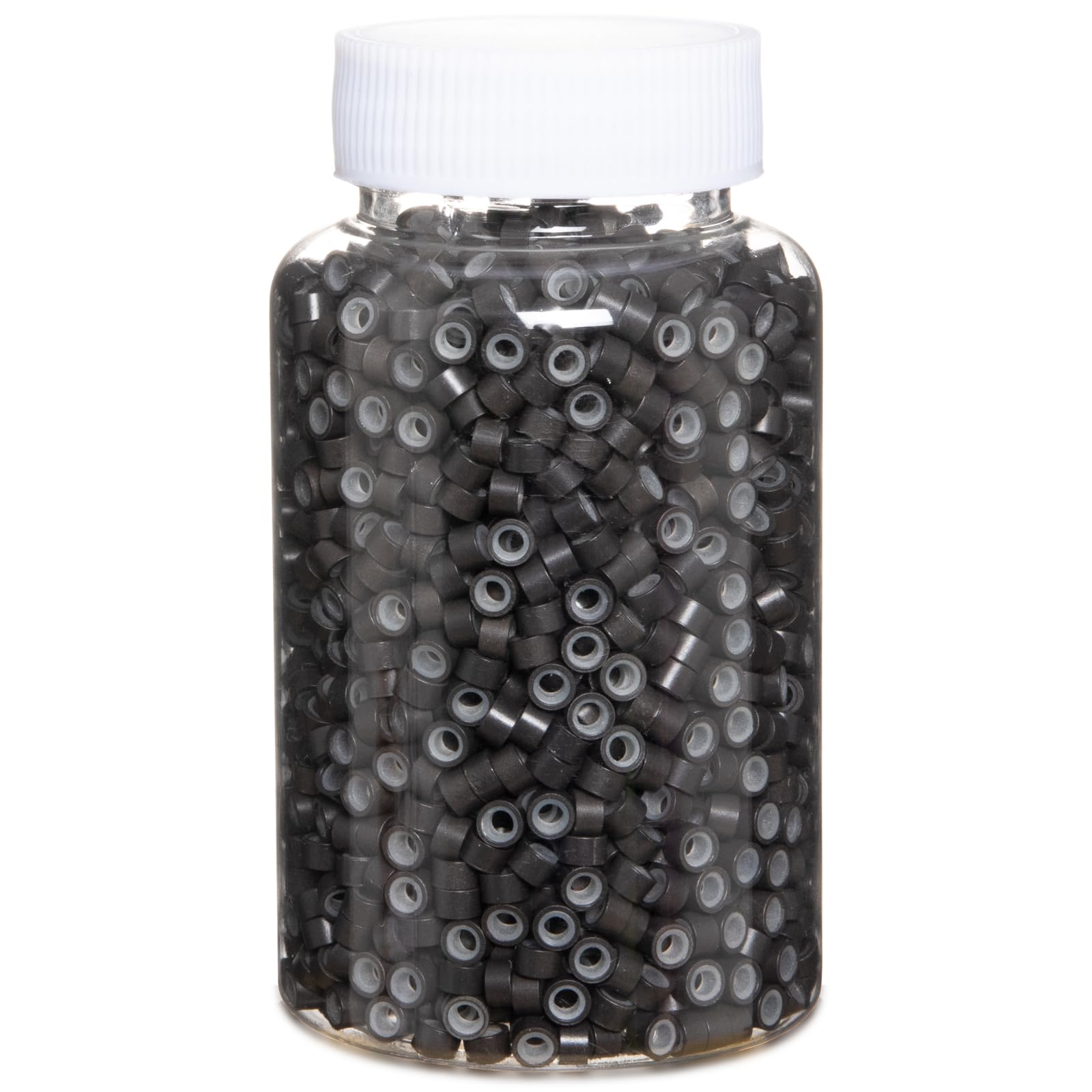 GOTDYA extension beads 5mm dark brown closeup showing secure insertion for extensions