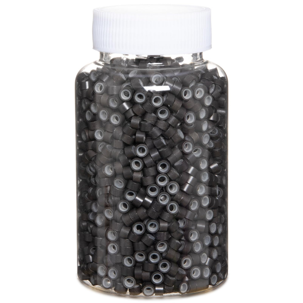 GOTDYA extension beads 5mm dark brown closeup showing secure insertion for extensions