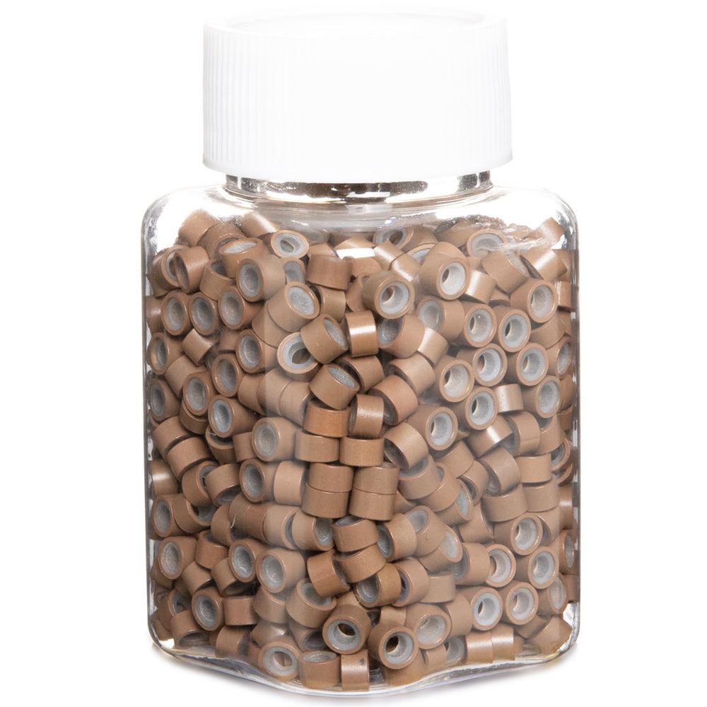 GOTDYA extension beads light brown 5mm for secure, comfortable hair extensions