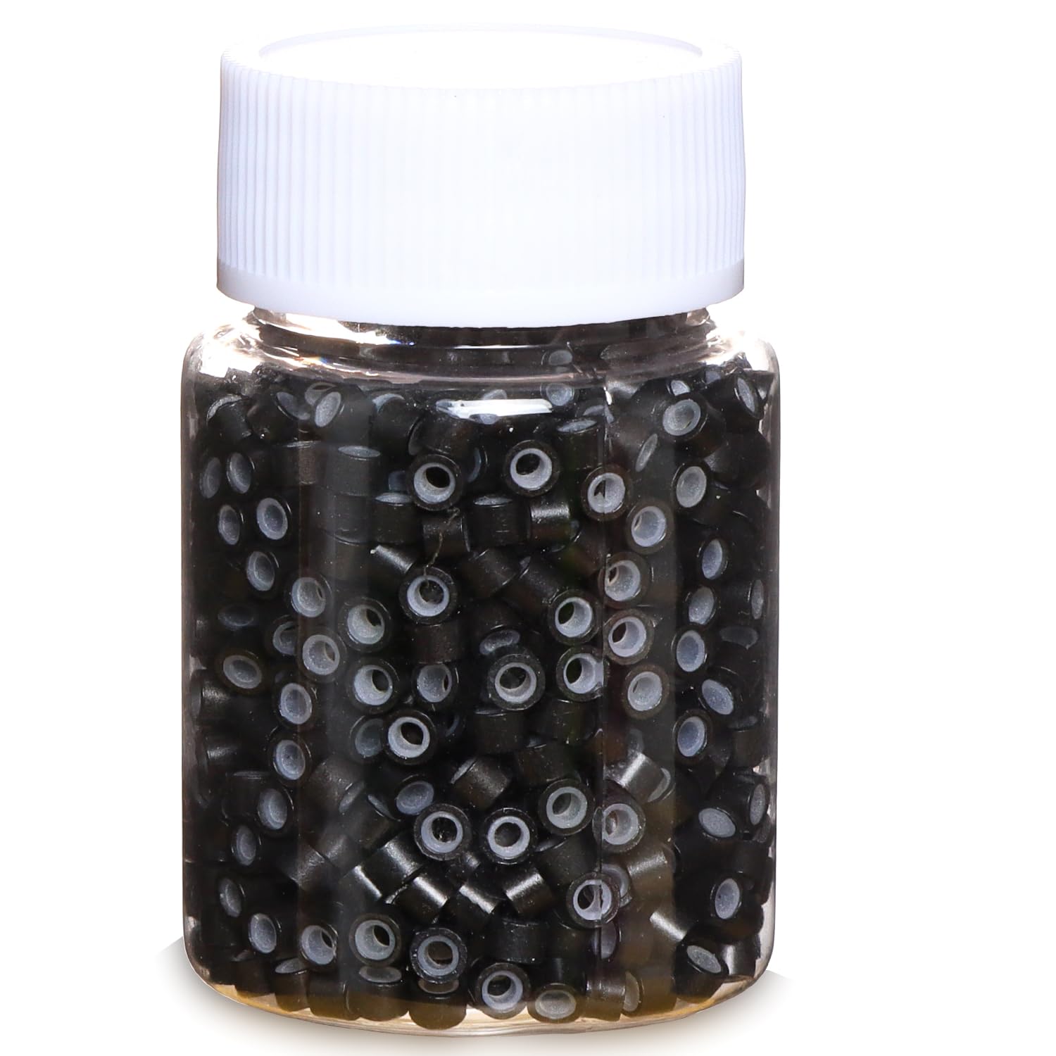 GOTDYA hair tinsel beads 4mm close-up showing silicone-lined micro rings for gentle, secure extensions.