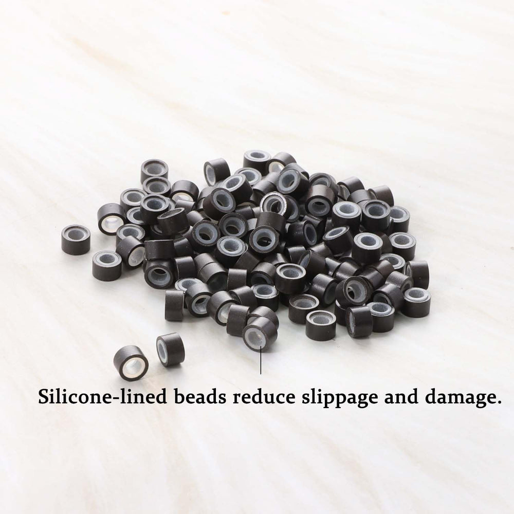 GOTDYA silicone-lined micro rings closeup for gentle durable application