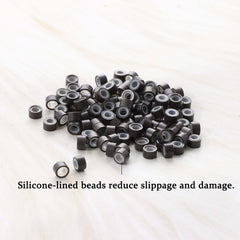 GOTDYA silicone-lined micro rings closeup for gentle durable application