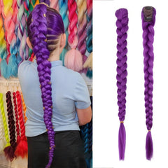 GOTEFERBE purple braid hair extensions 26inch for cosplay and dramatic stage looks