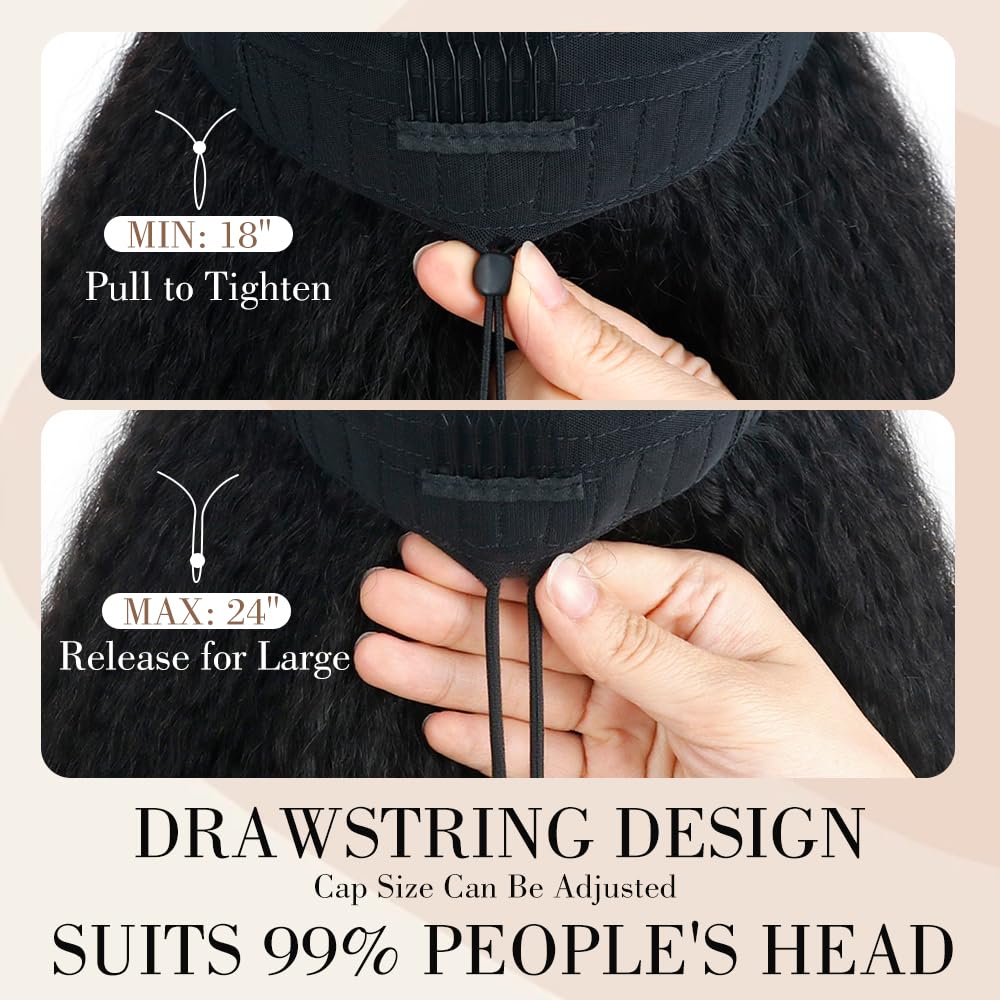 Goulus glueless cap design demonstrates easy, glue-free wear.