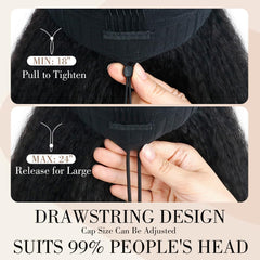 Goulus glueless cap design demonstrates easy, glue-free wear.