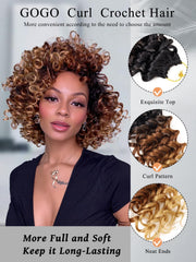 Gowit Gogo Curl ombre brown blonde color blend for versatile styles.