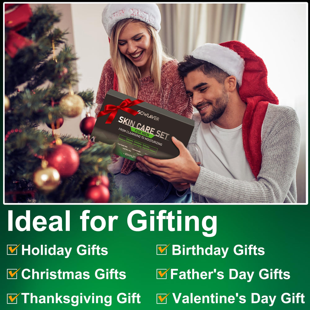 GOWLAVER gift-ready mens skincare set highlighting a thoughtful gift idea.