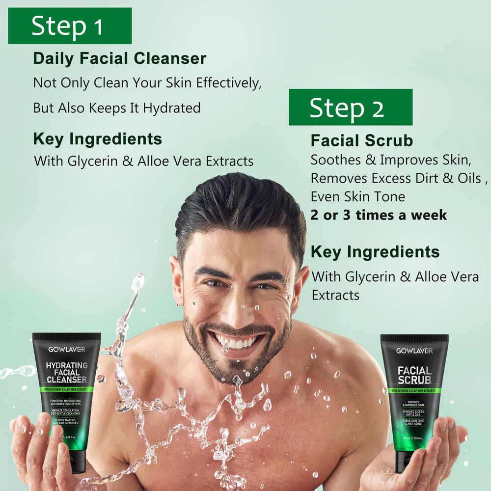 GOWLAVER men's toner bottle showing balanced hydration and refreshed feel.