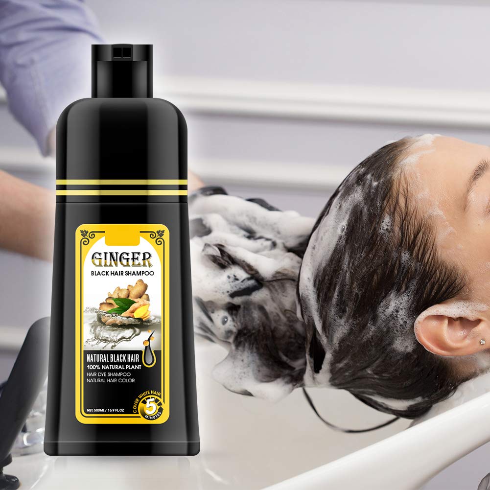 Gowwim Ginger Black Shampoo being applied shows at-home hair color convenience