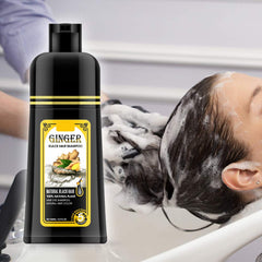 Gowwim Ginger Black Shampoo being applied shows at-home hair color convenience