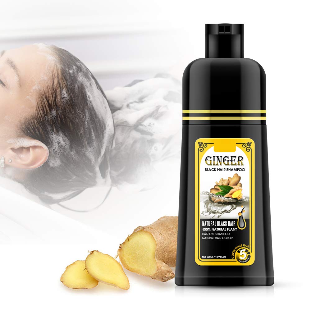 Gowwim Ginger Black Shampoo color result after rinse appears natural and even