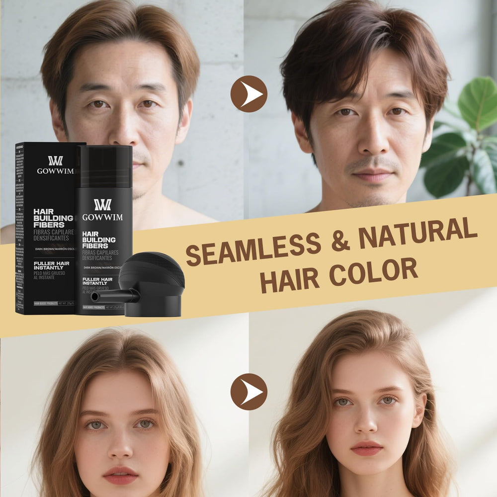 gowwim hair fibers sweat-resistant formula lasts all day.