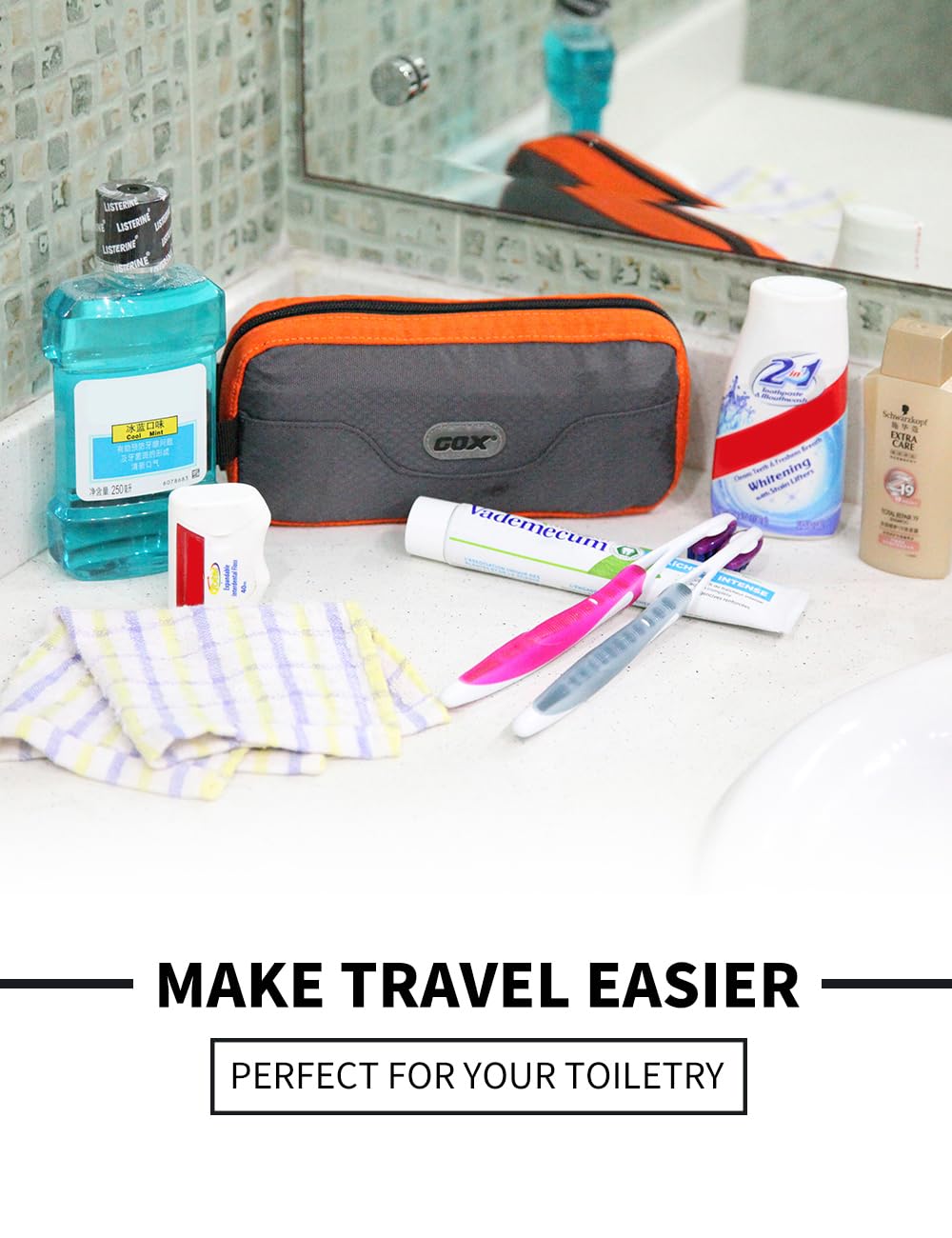 GOX Dopp kit with a smooth YKK zipper delivers reliable daily use.